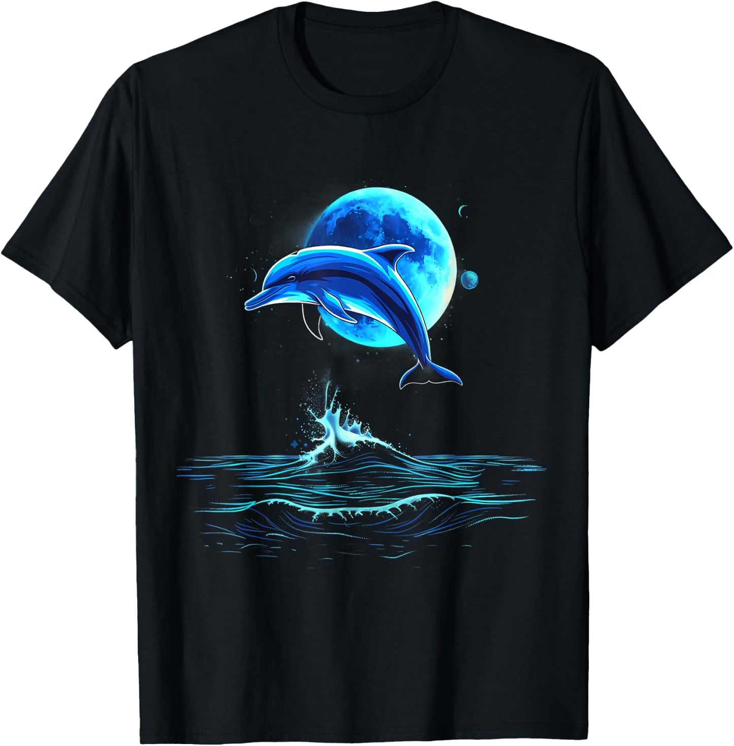 Delfin Ozean Meer Delfin Meer Ozean Tierliebhaber Kunstwerk T-Shirt - T-Shirt | Black