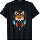 Fuchs Traumfänger Indianer Federn Tribal Arts T-Shirt - T-Shirt | Black