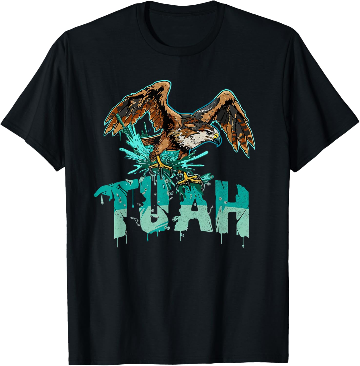 Funny Hawk Tuah Guy Spit Joke Wet That Thang Splash Down T-Shirt - T-Shirt | Black
