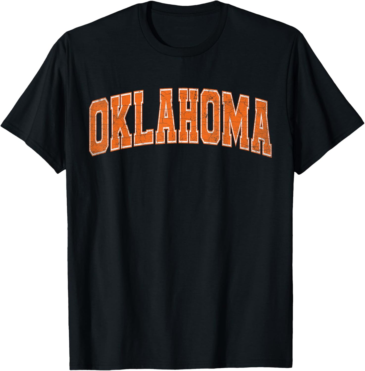 Oklahoma State Retro Orange Varsity Vintage Text T-Shirt - T-Shirt | Black