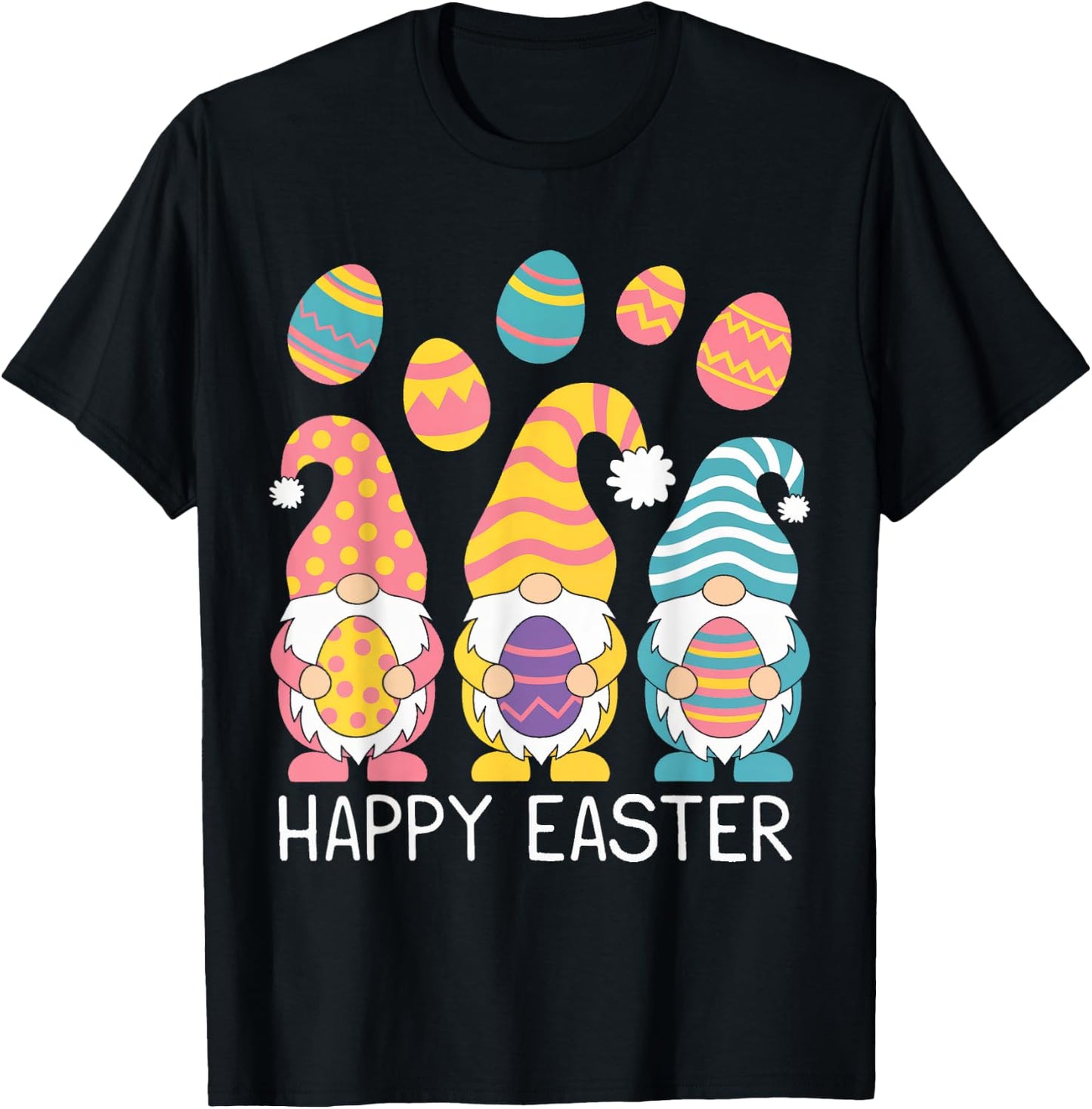 Gnomies Easter Shirts Girls Kids Eggs Gnomes T-Shirt - T-Shirt | Black