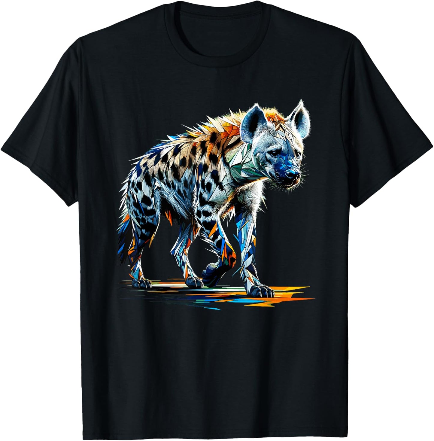 Polygon Art Hyänen Hyäne T-Shirt - T-Shirt | Black