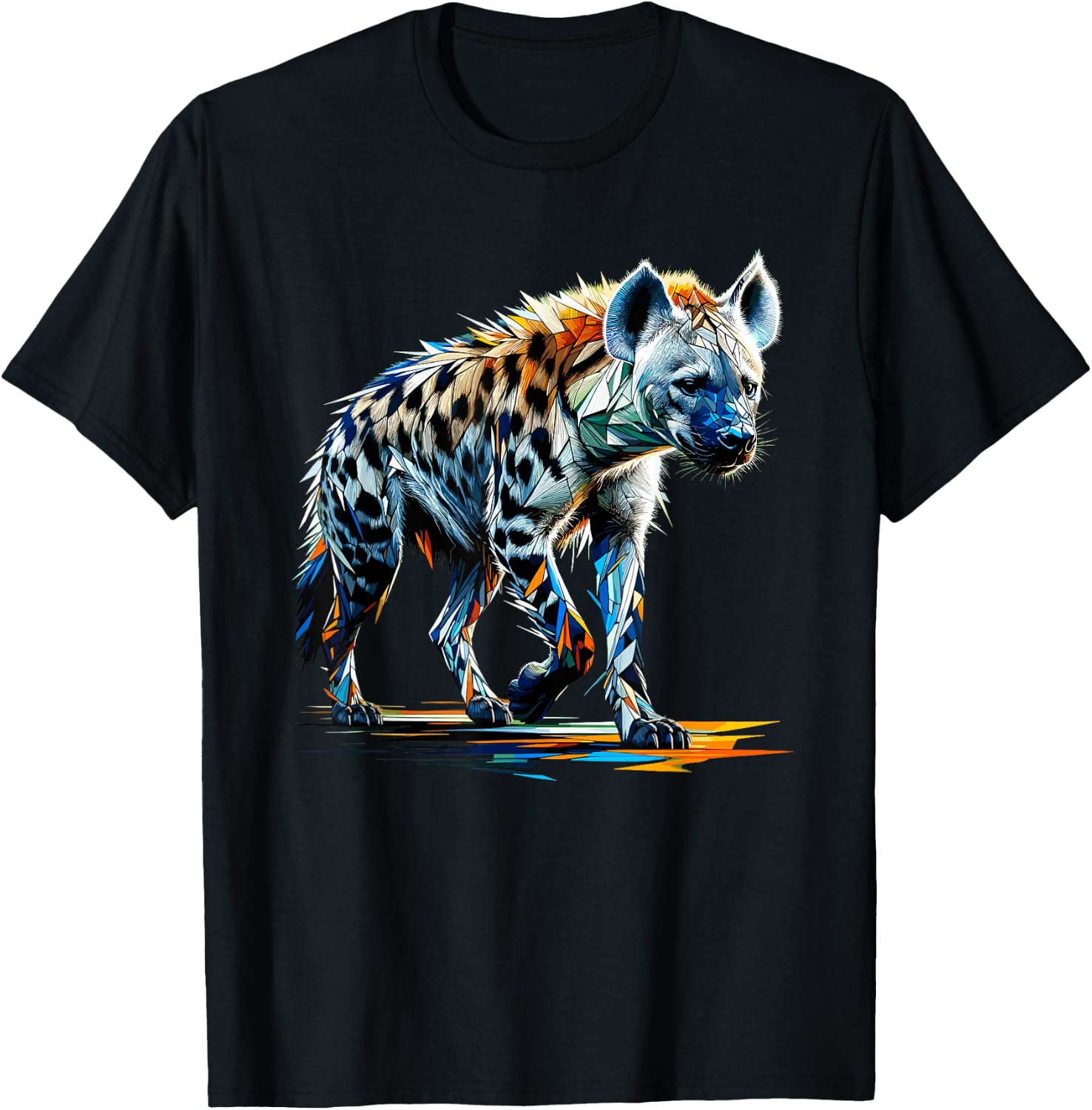 Polygon Art Hyänen Hyäne T-Shirt - T-Shirt | Black
