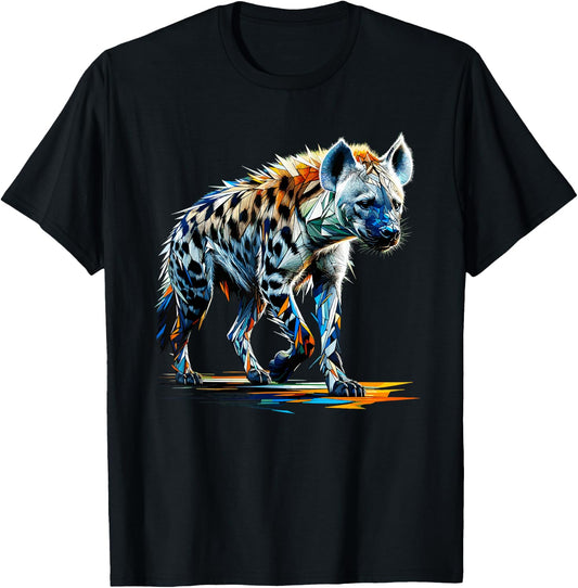 Polygon Art Hyänen Hyäne T-Shirt - T-Shirt | Black