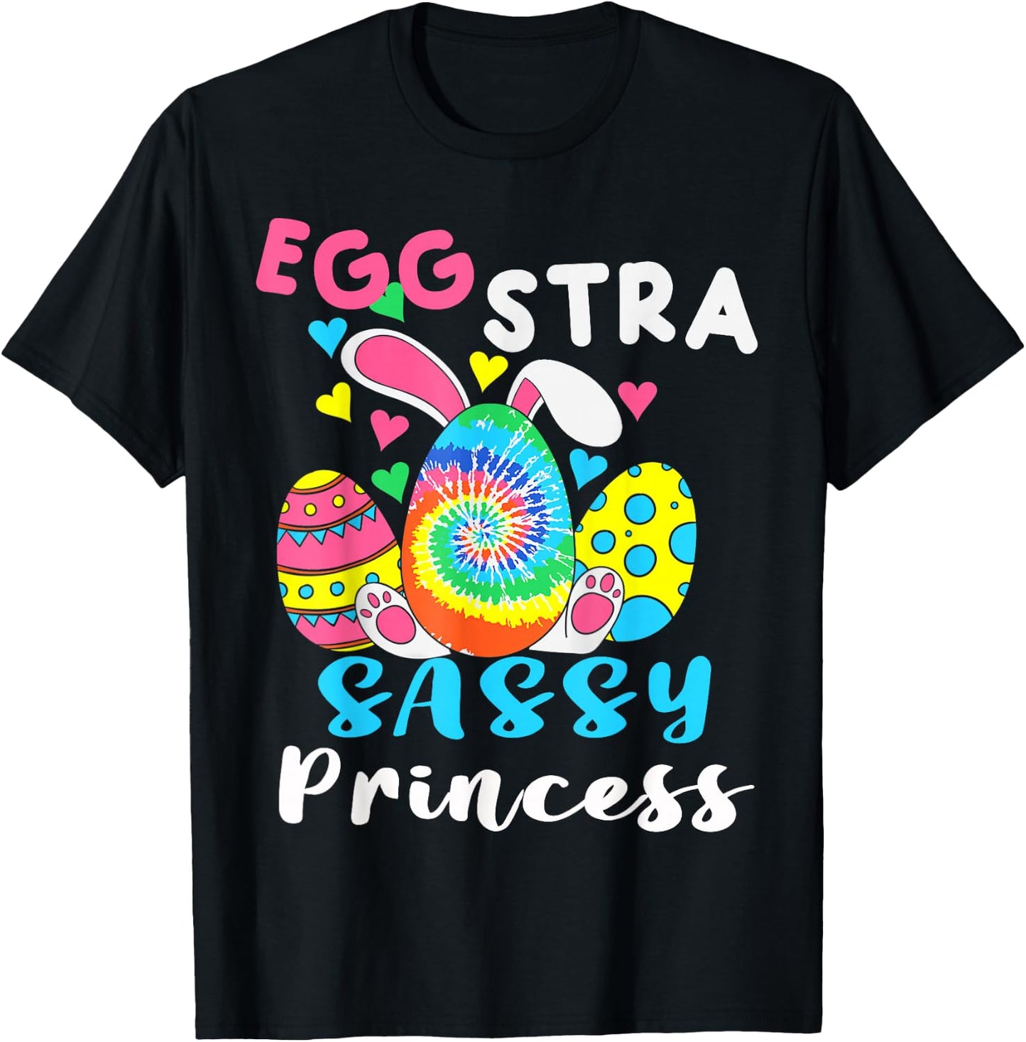 Egg-stra Sassy Princess Happy Easter Cute For little Girls T-Shirt - T-Shirt | Black