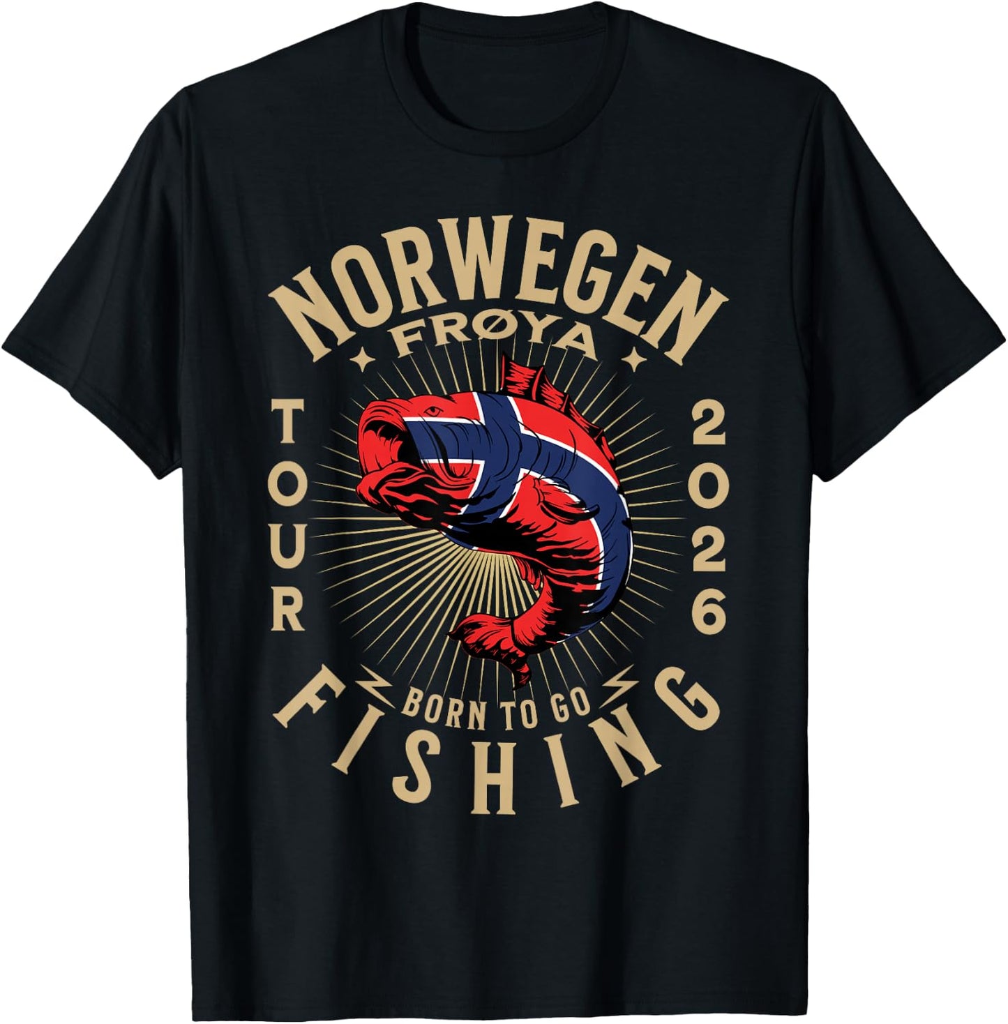 Frøya Fishing Tour Norway 2026 , black T-Shirt - T-Shirt | Black