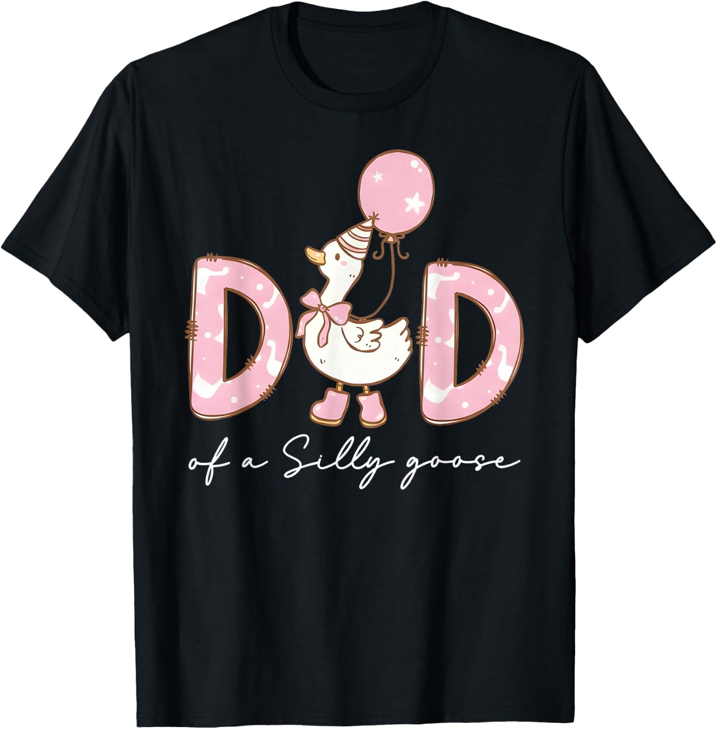 Dad of The Silly Goose Birthday Matching Family Party T-Shirt - T-Shirt | Black
