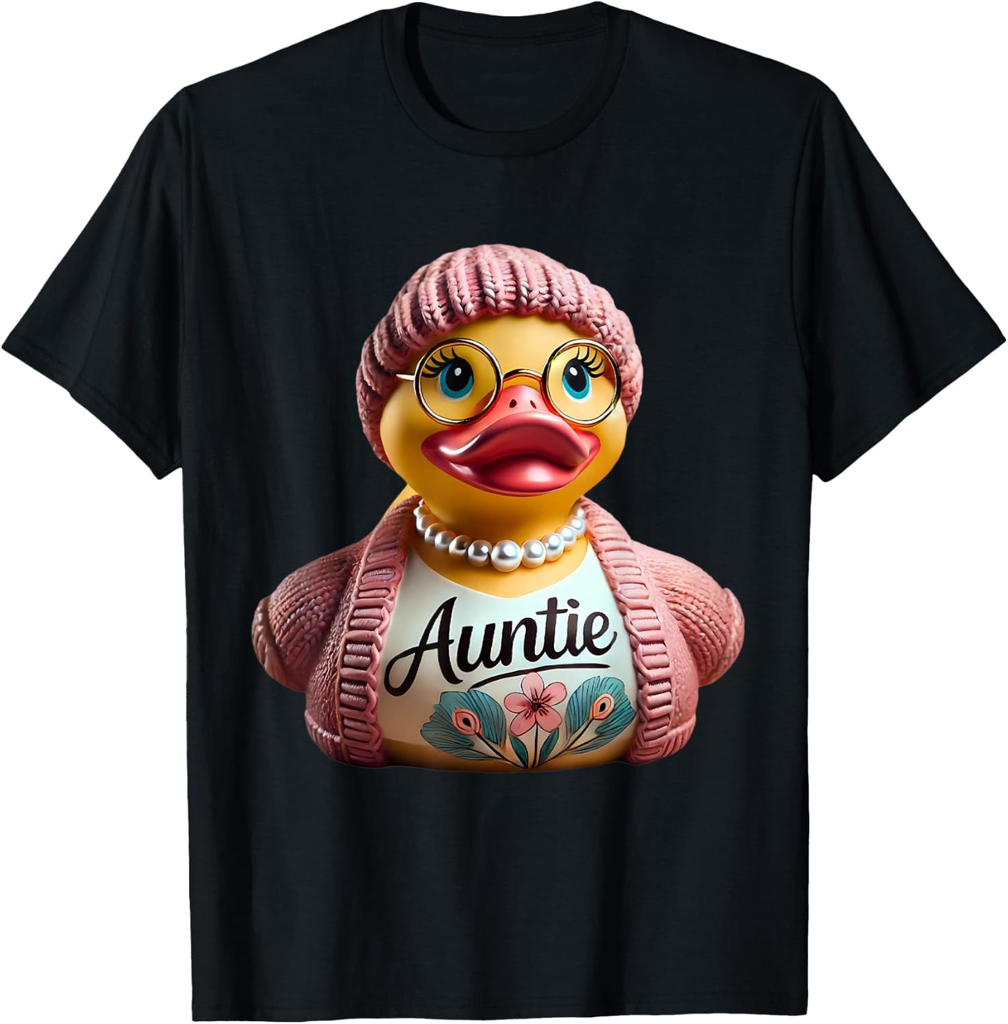 Auntie Rubber Duck Aunt Family T-Shirt - T-Shirt | Black