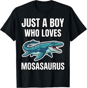 Just A Boy Who Loves Mosasaurus T-Shirt - T-Shirt | Black