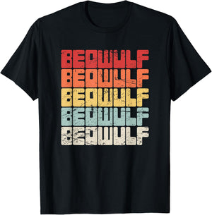 Retro English Literature Beowulf T-Shirt - T-Shirt | Black