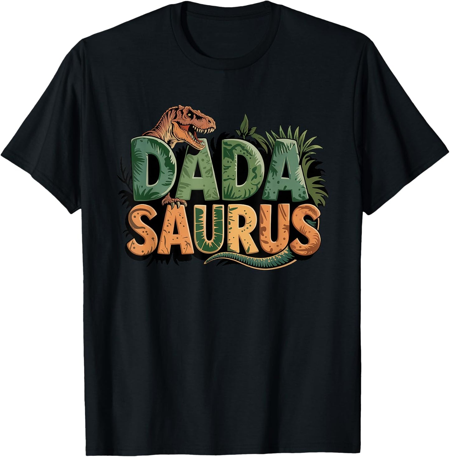 Dadasaurus Dinosaur Dad Saurus Family Matching T-Shirt - T-Shirt | Black
