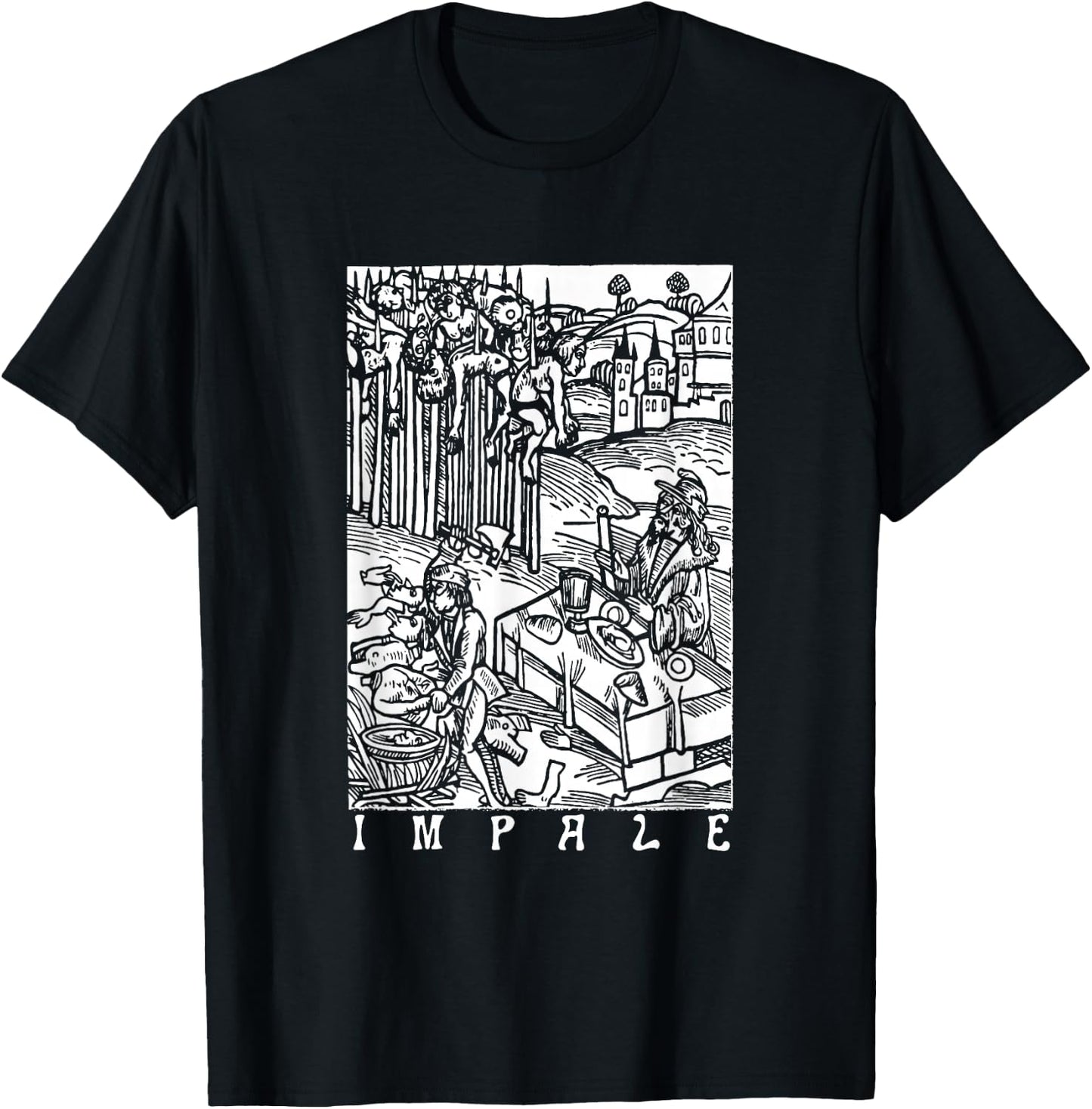 Impale Vlad Tepes Vintage Antik Makaber T-Shirt - T-Shirt | Black