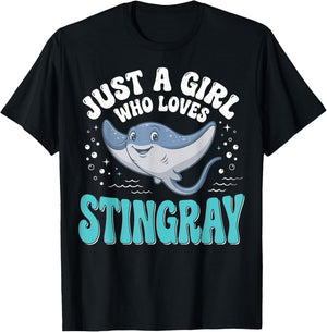 Just A Girl Who Loves Stingray T-Shirt - T-Shirt | Black