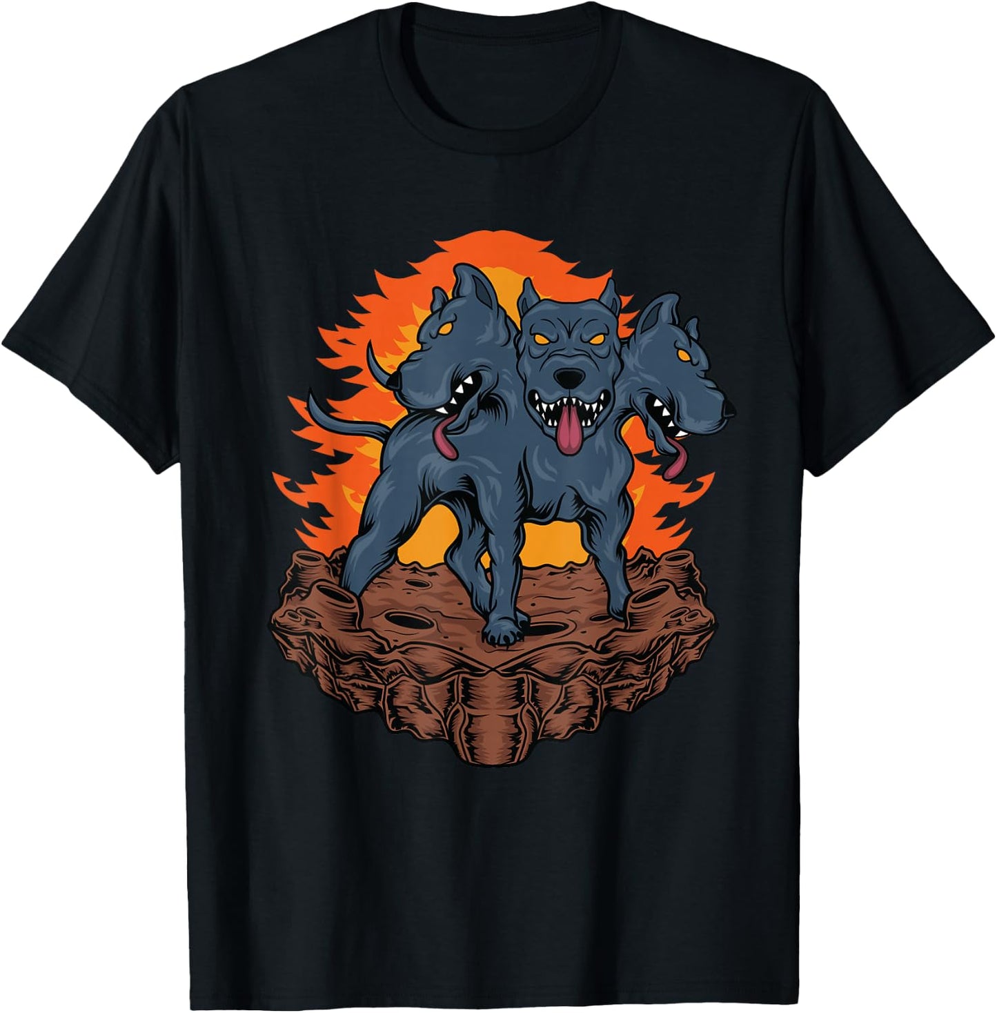 Cerberus Hellhound - Three Headed Dog T-Shirt - T-Shirt | Black