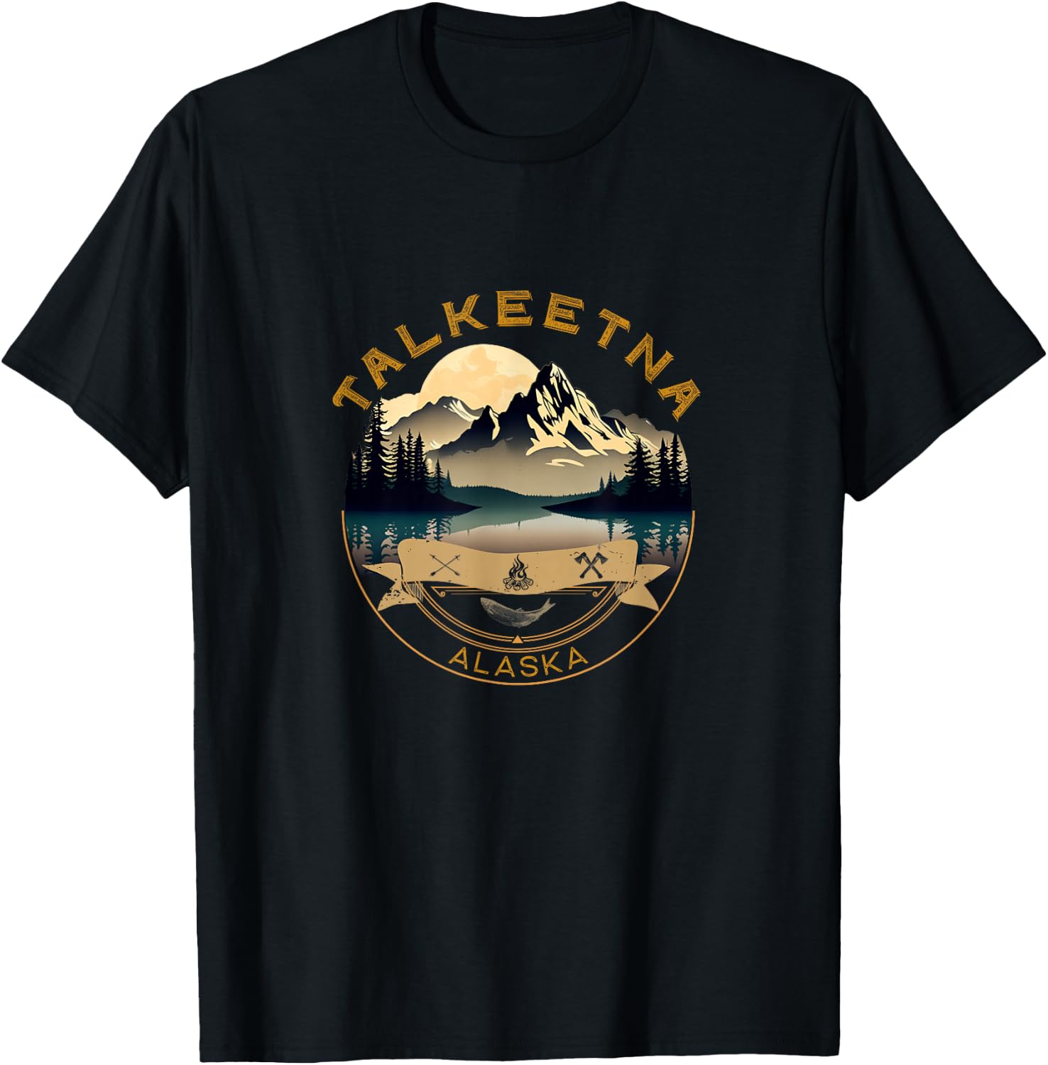 Talkeetna Vacation Apparel - Talkeetna Souvenir T-Shirt - T-Shirt | Black