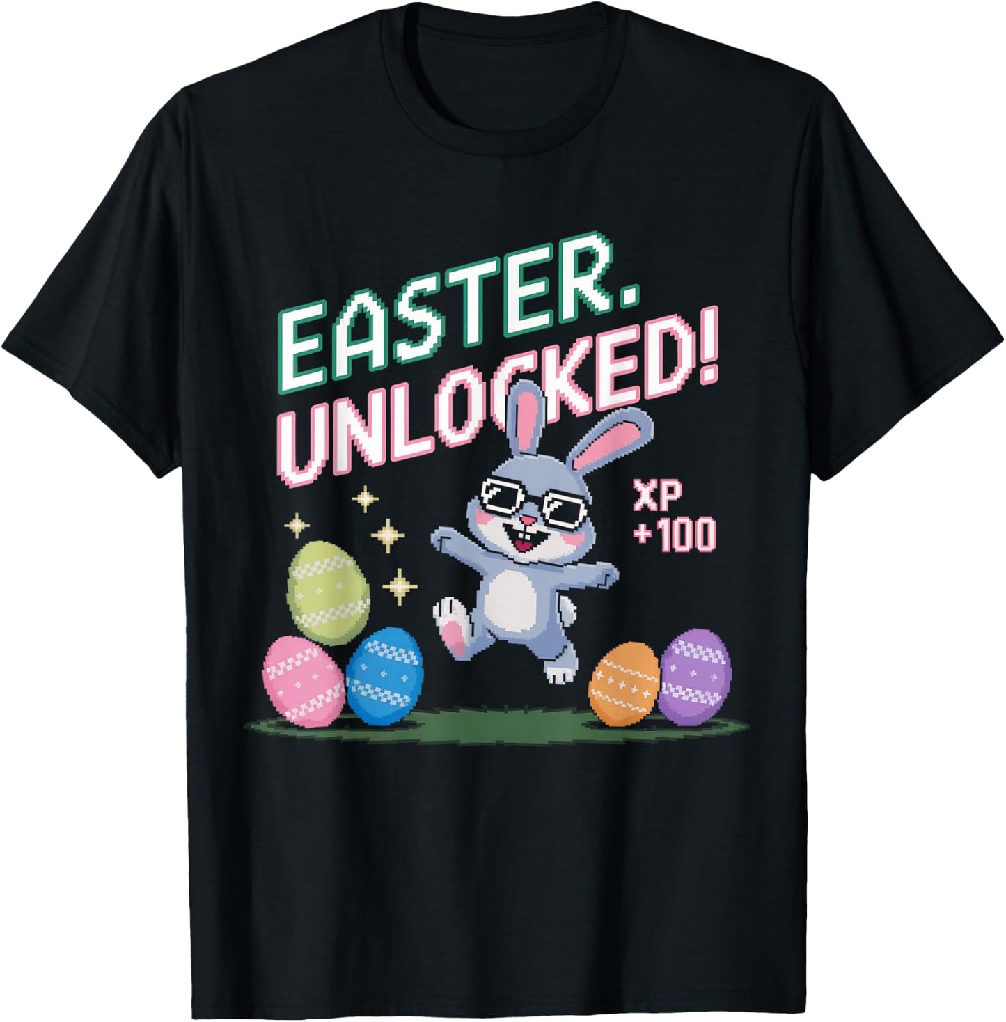 Easter Shirts for Boys Kids Gaming Games Eggs Bunny Rabbit T-Shirt - T-Shirt | Black