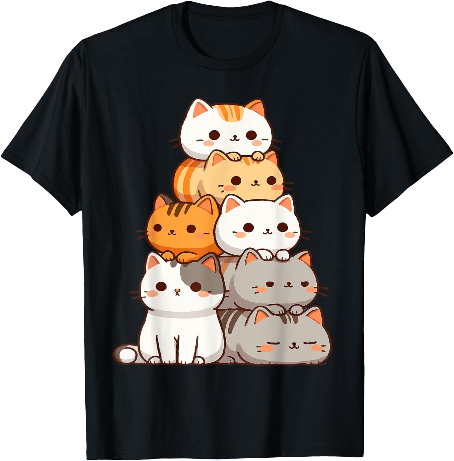 Pile Of Kitty Cats Funny Cute Cat Lover T-Shirt - T-Shirt | Black