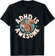 ADHD Is Awesome Neurodivergent Squirrel Funny Neurodiversity T-Shirt - T-Shirt | Black