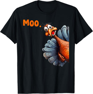 Thanksgiving Turkey Moo T-Shirt - T-Shirt | Black