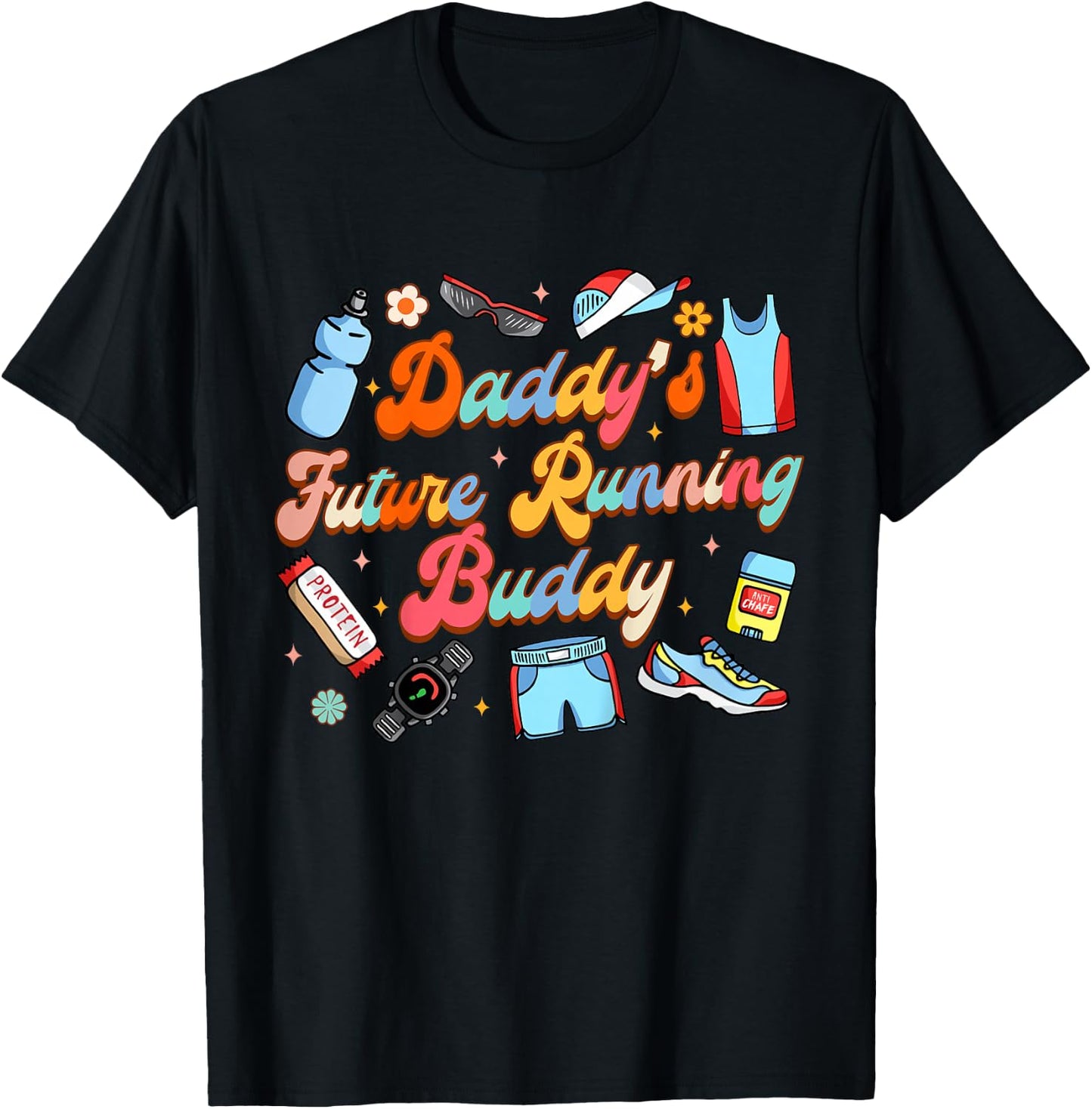 Runner Running Father’s Day Daddy's Future Running Buddy T-Shirt - T-Shirt | Black