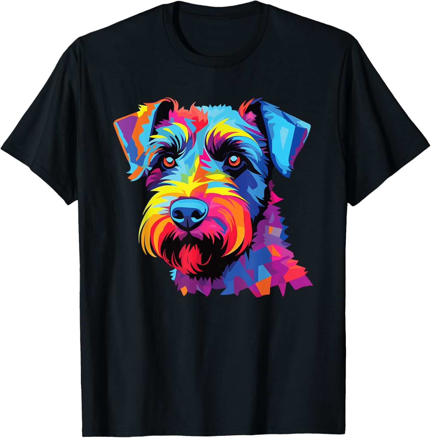 Watercolor Colorful Cesky Terrier Dogs T-Shirt - T-Shirt | Black