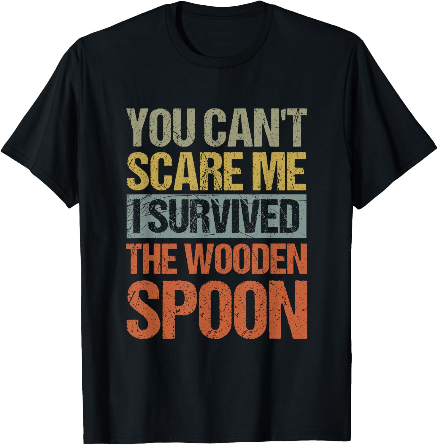 Funny Retro Vintage Wooden Spoon Survivor T-Shirt - T-Shirt | Black