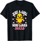Just A Girl Who Loves Ducks Cute Duck Girls Kids T-Shirt - T-Shirt | Black