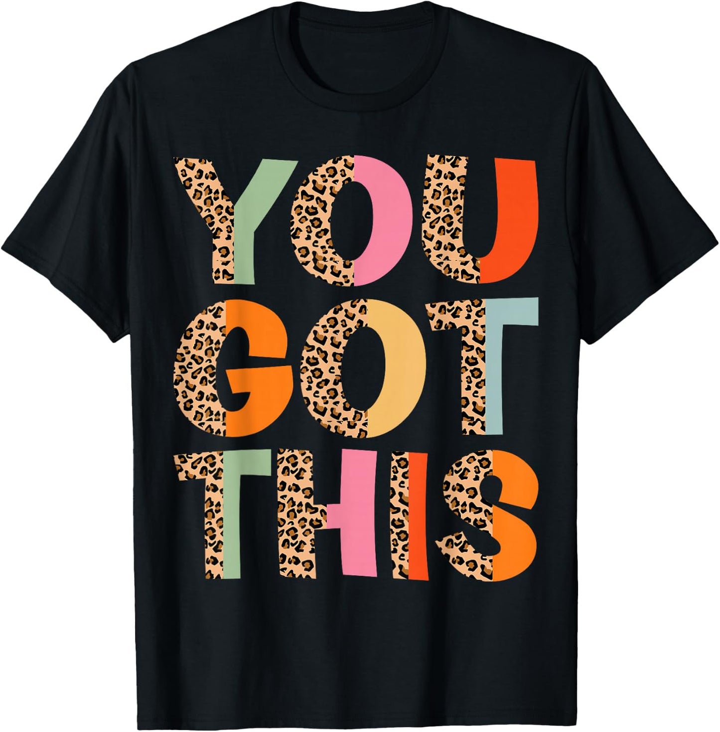 You Got This Boho Leopard Skin Motivation Test Day Teacher T-Shirt - T-Shirt | Black