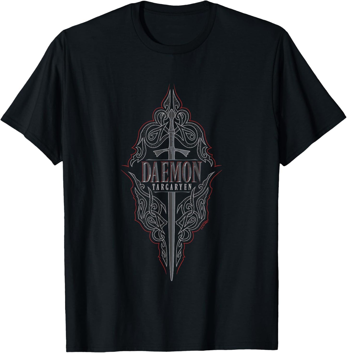 House of the Dragon Iconic Daemon Targaryen Big Chest Logo T-Shirt - T-Shirt | Black