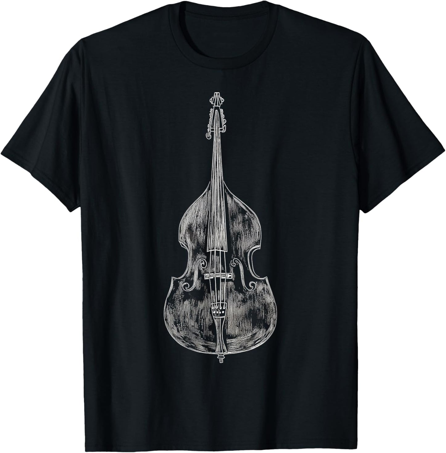Kontrabass Musikinstrument Motiv Illustration Kontrabass T-Shirt - T-Shirt | Black