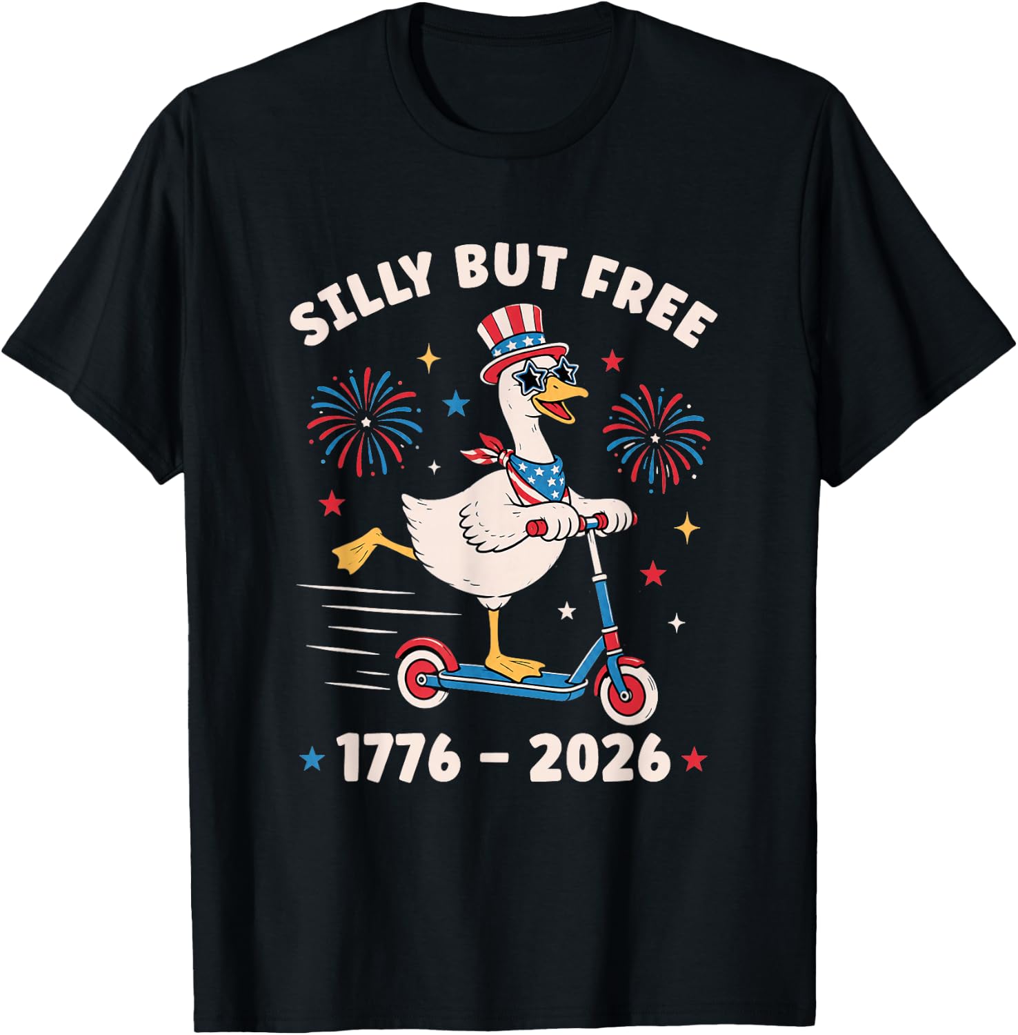 Silly Goose Shirt 4th of July Funny Fourth of July Men Women T-Shirt - T-Shirt | Black