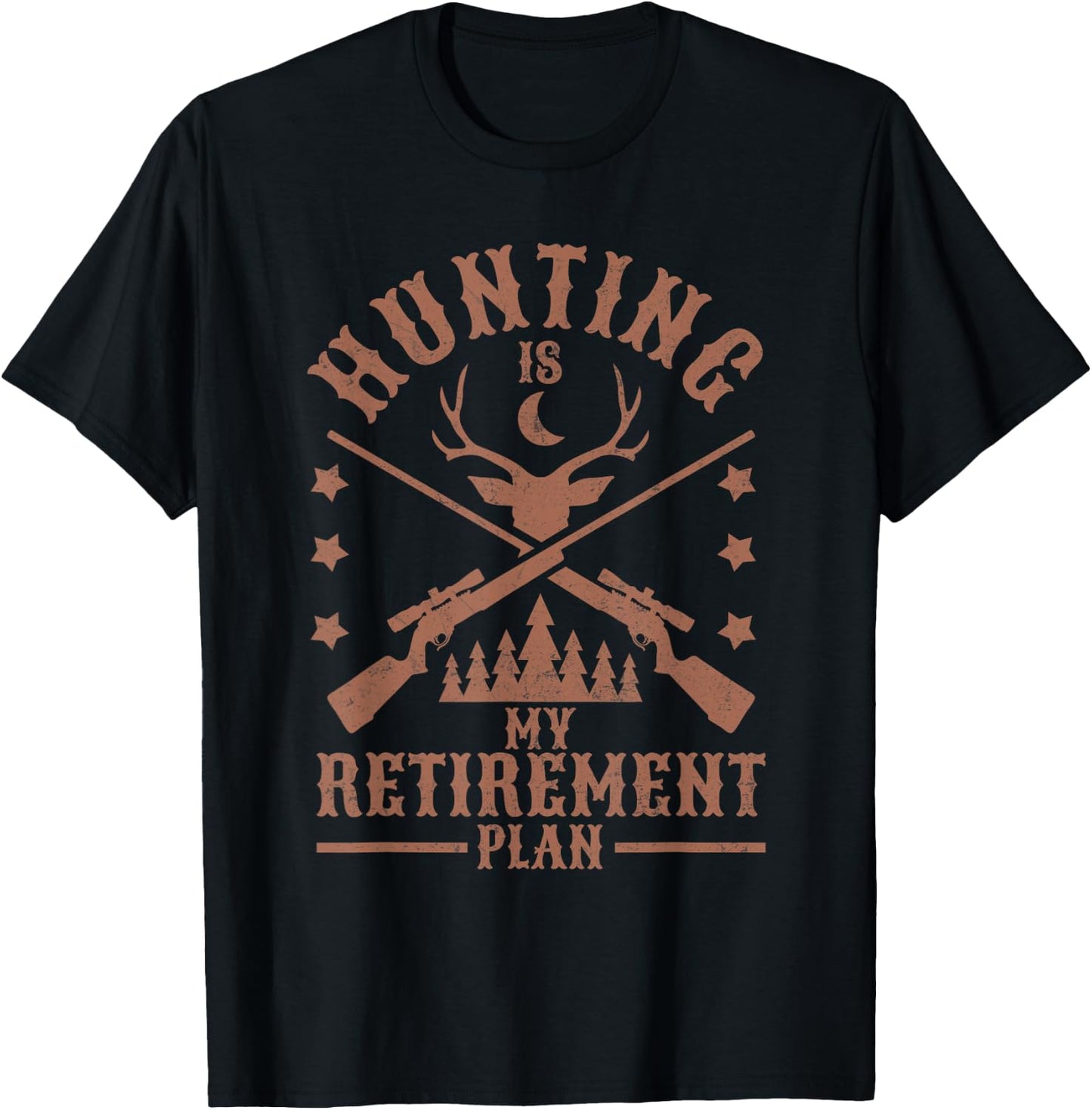 Funny Dad Retired Grandpa Hunting is My Retirement Plan T-Shirt - T-Shirt | Black