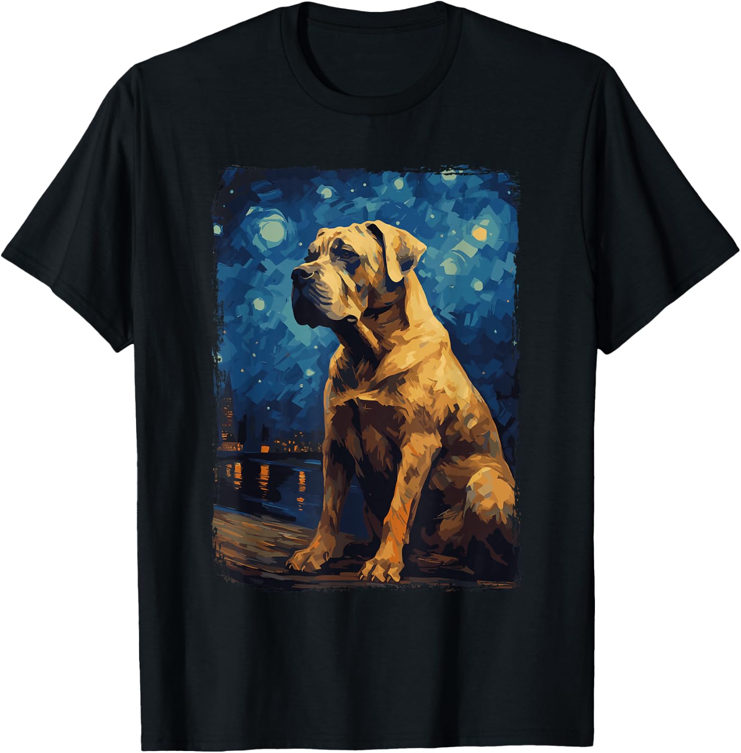 Presa Canario Starry Night Cane Corso Dogo Canario T-Shirt - T-Shirt | Black
