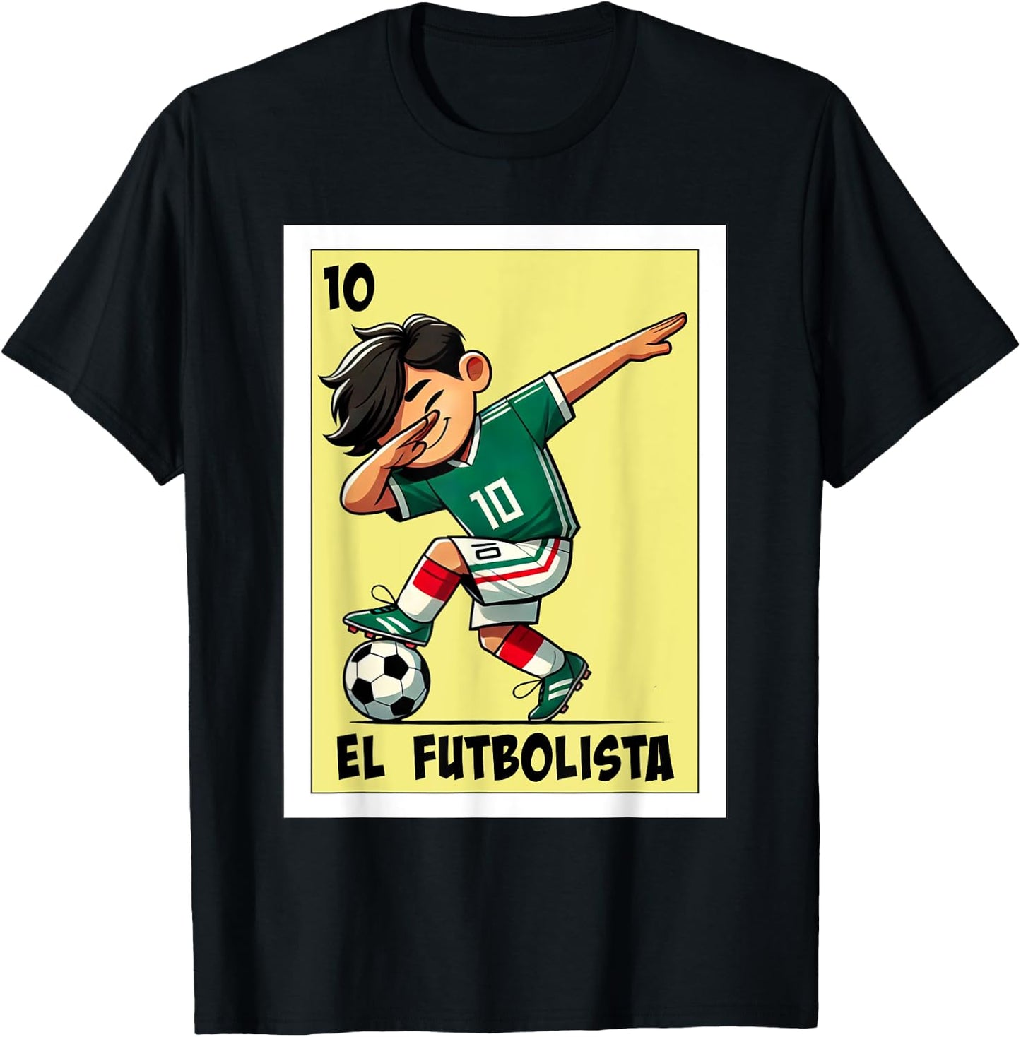 Funny Mexican Kids Soccer Design - El Futbolista T-Shirt - T-Shirt | Black