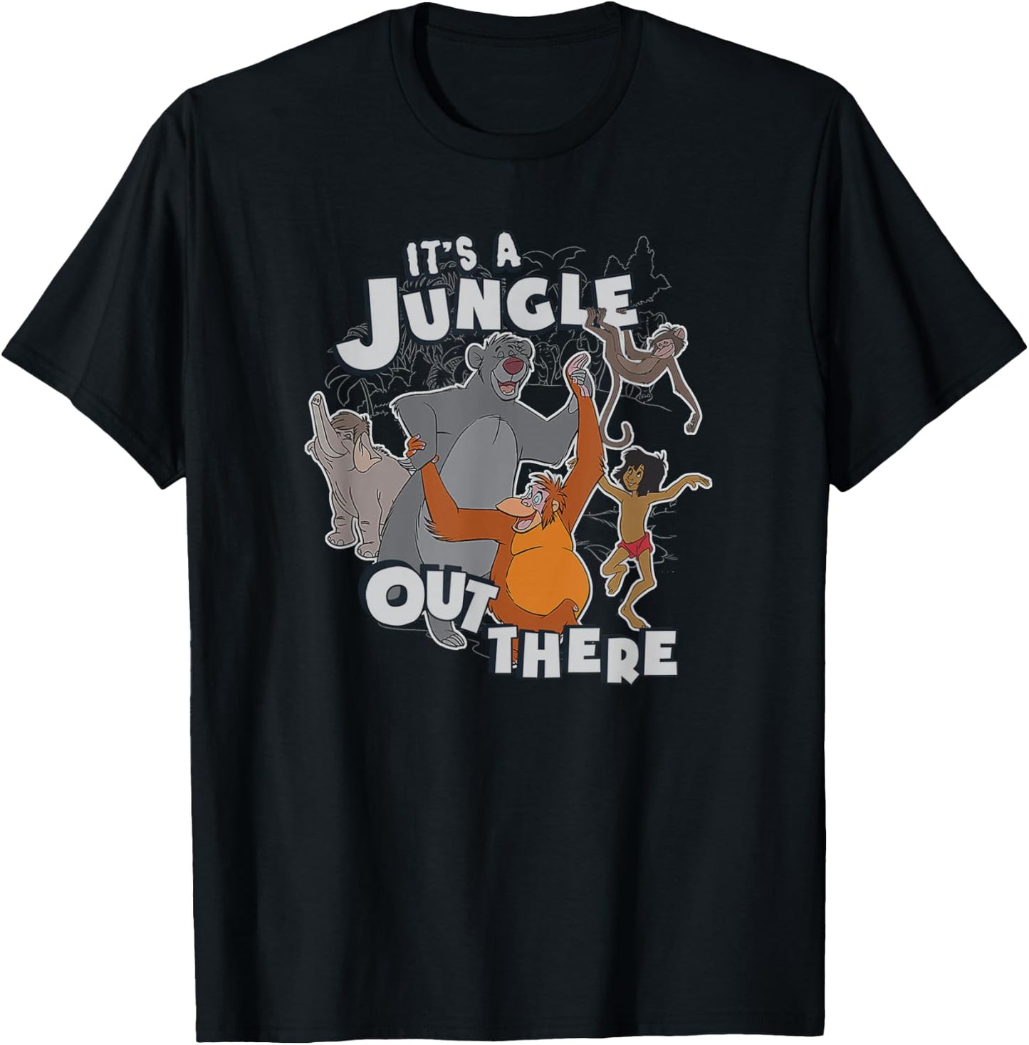 Disney The Jungle Book It's A Jungle Out There Group Poster T-Shirt - T-Shirt | Black