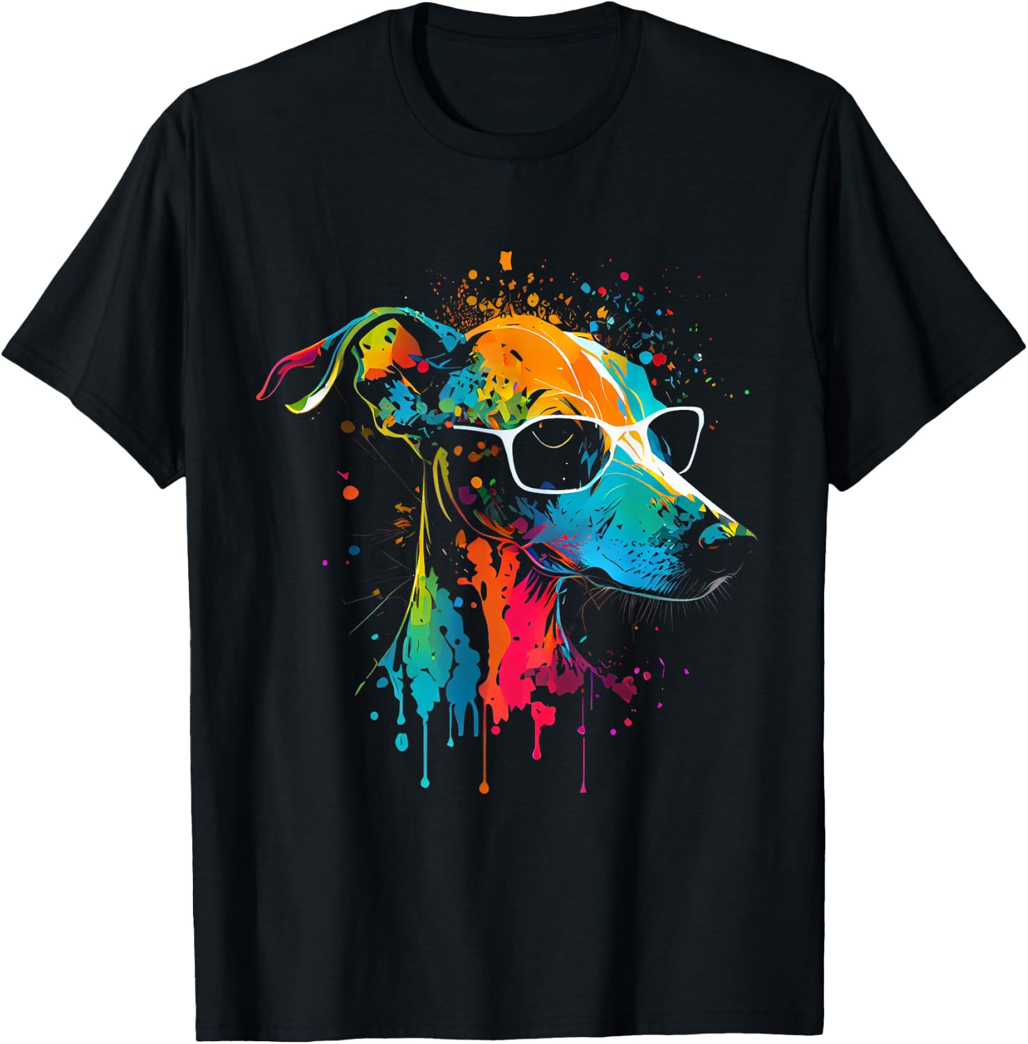 Whippet Hund Sonnenbrille Gassi Gehen Lieblings Hunde Fan T-Shirt - T-Shirt | Black
