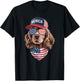 Cocker Spaniel 4th of July US American Flag Dog Patriotic T-Shirt - T-Shirt | Black