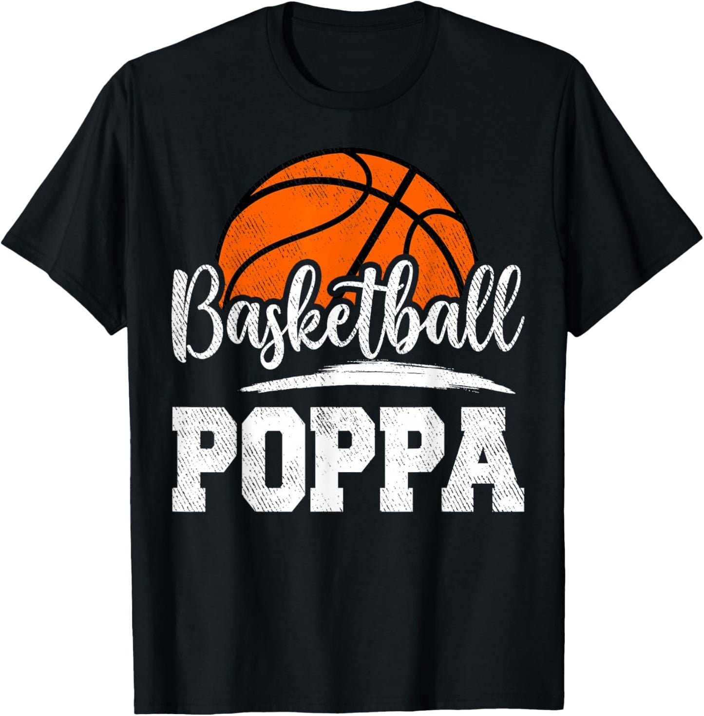Basketball Poppa Basketball Player Game Day Father's Day T-Shirt - T-Shirt | Black