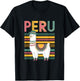 Cute Peruvian Llama from Peru - Fun Peru Design T-Shirt - T-Shirt | Black