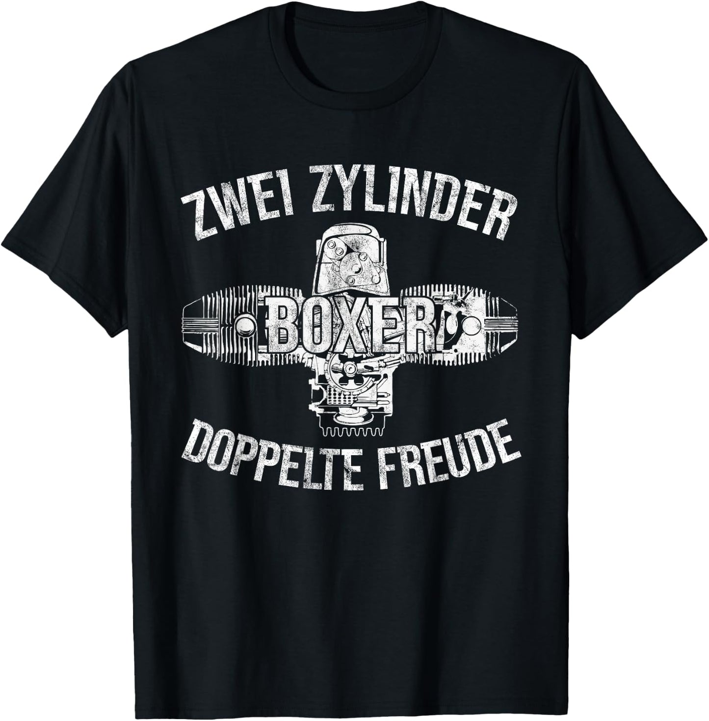 Boxer Two Cylinder Double Joy Biker Two-Cylinder , black T-Shirt - T-Shirt | Black