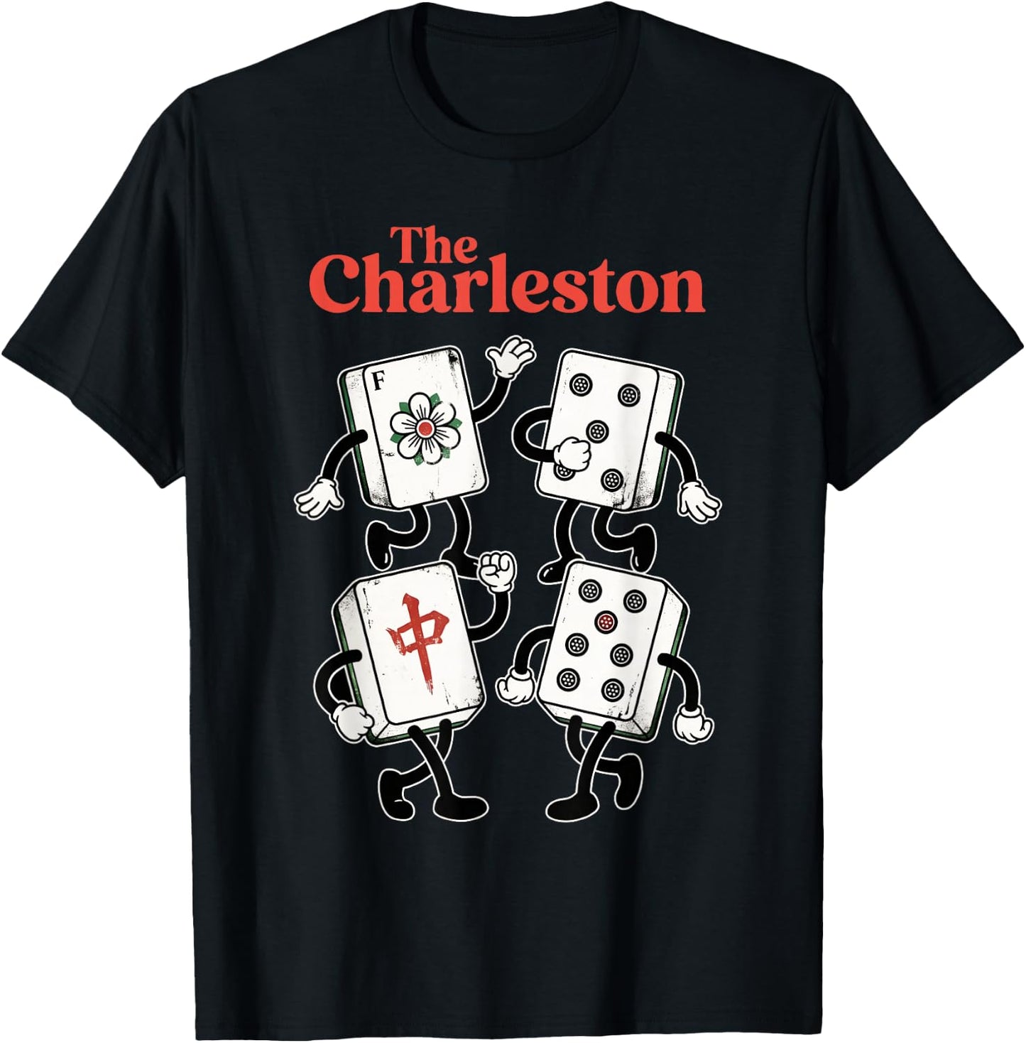 The Charleston Retro Funny Mahjong Player Men Women T-Shirt - T-Shirt | Black