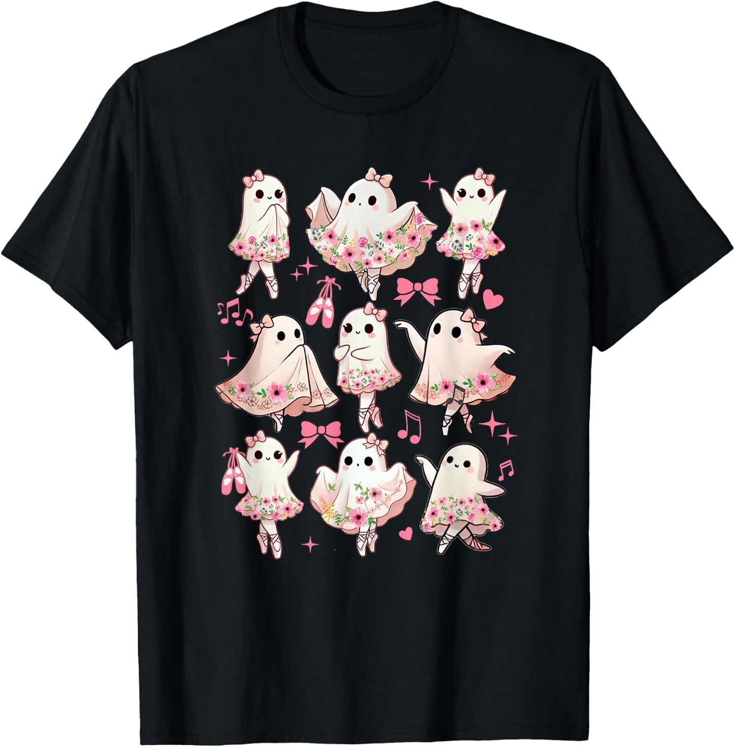 Ballet Ghost Ballet Dancer Spooky Dance Halloween Teacher T-Shirt - T-Shirt | Black