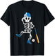 Baseball Skeleton Halloween Vintage Baseball Playing T-Shirt - T-Shirt | Black