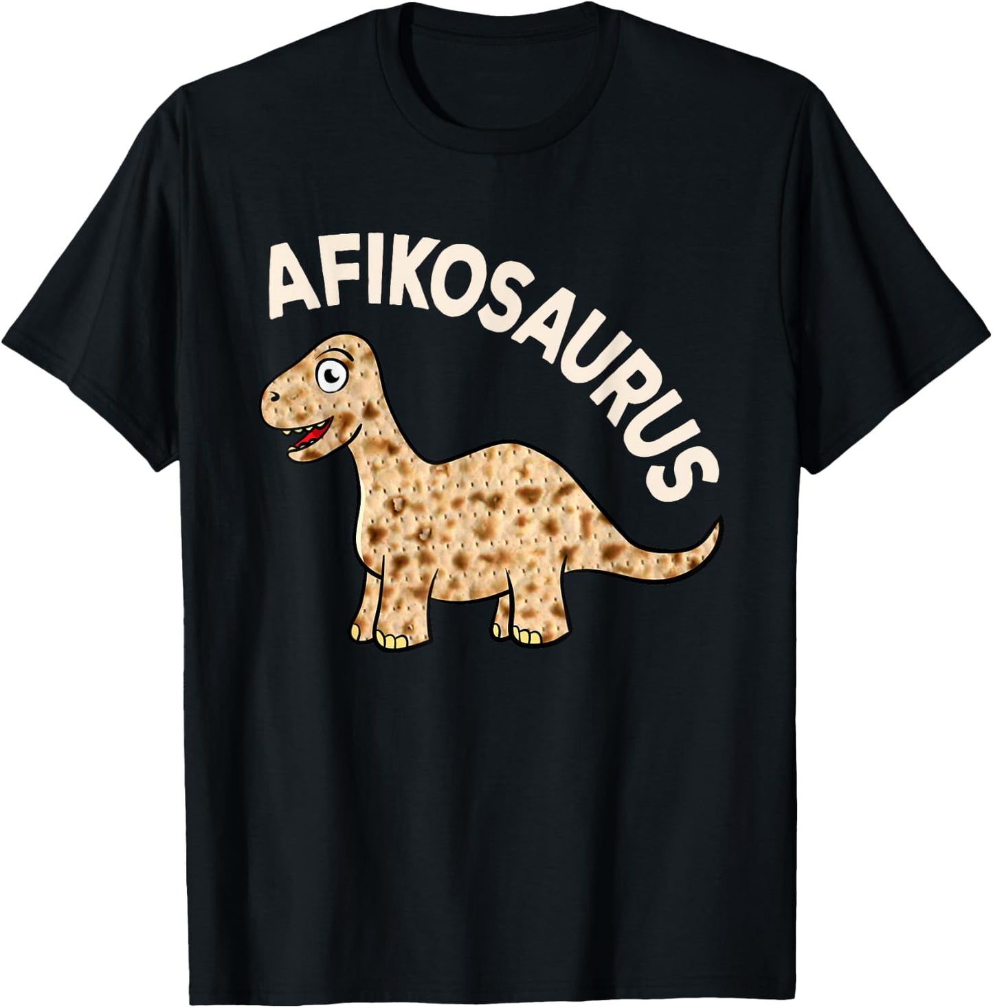 Dinosaur Afiko Hebrew Passover Jewish Funny T-Shirt - T-Shirt | Black