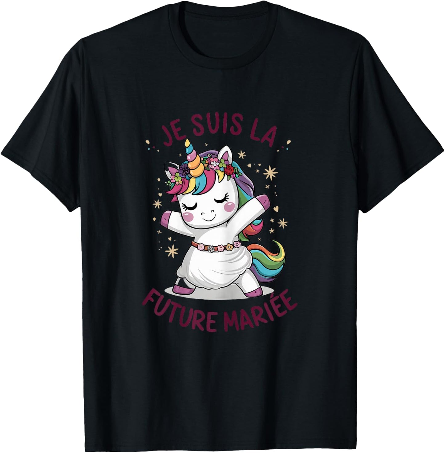 Je Suis La Future Bride Wedding Woman Unicorn , white T-Shirt - T-Shirt | Black
