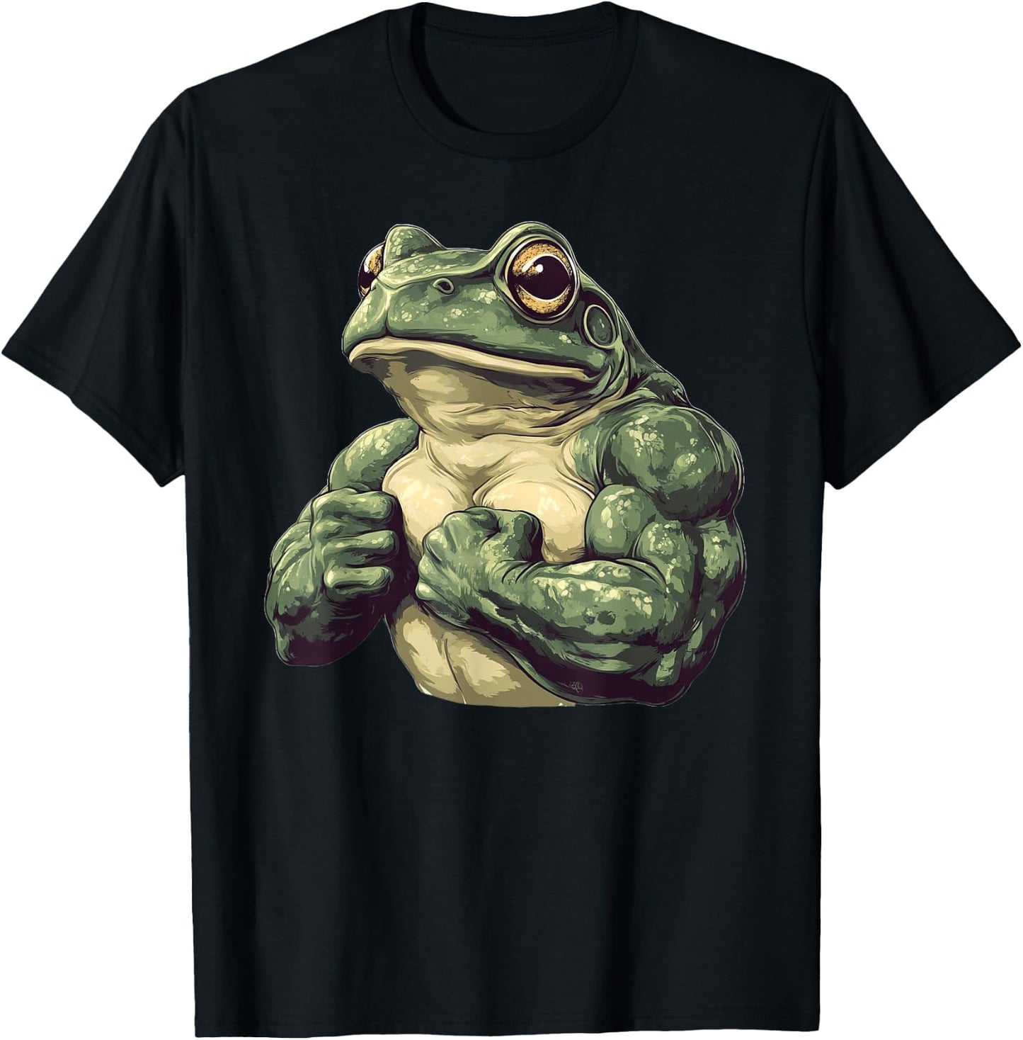 Muscular Frog Powerlifting Weightlifting Gym Workout T-Shirt - T-Shirt | Black