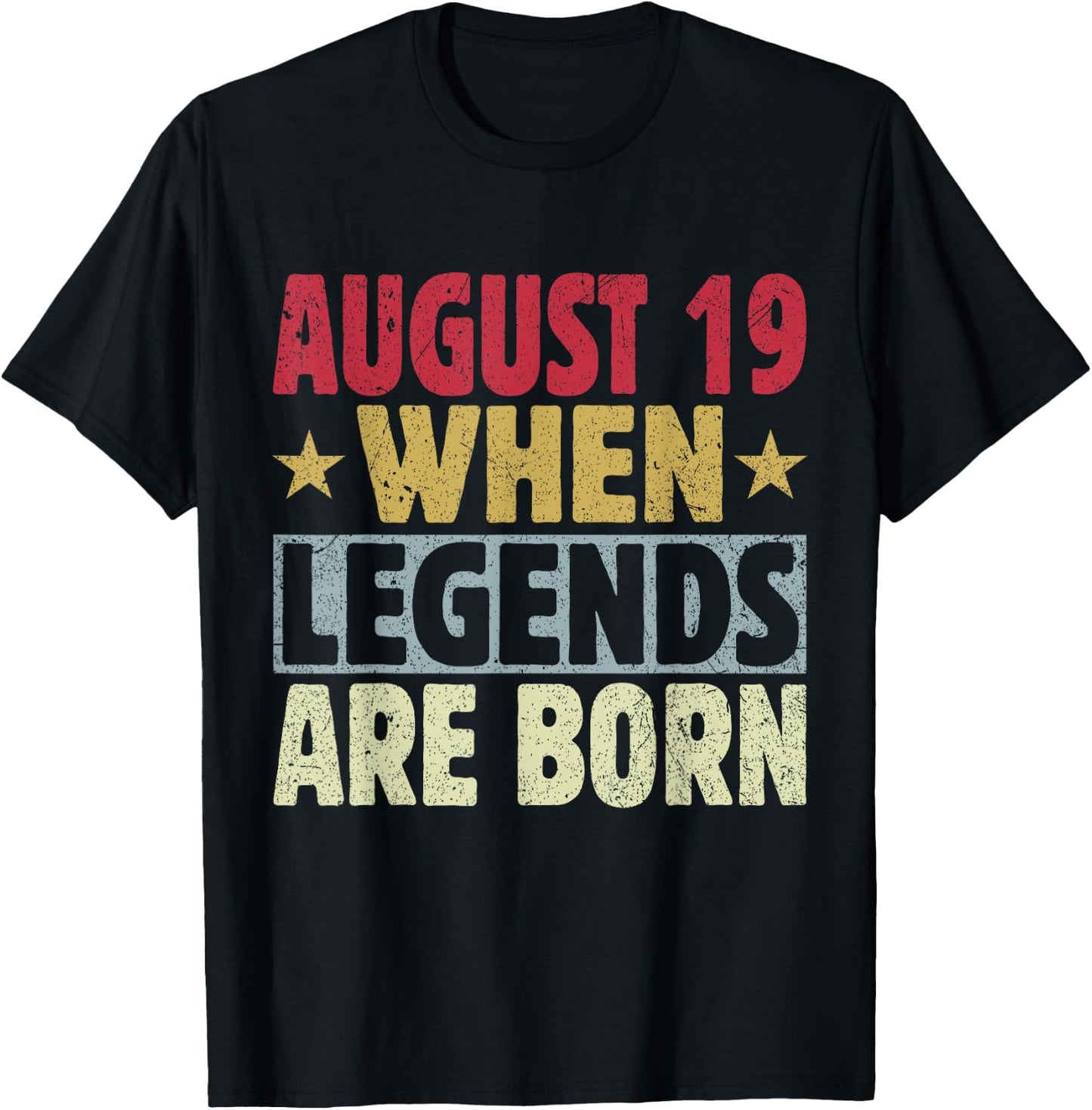 2024 19th Of August Birthday - August 19 Birthday T-Shirt - T-Shirt | Black