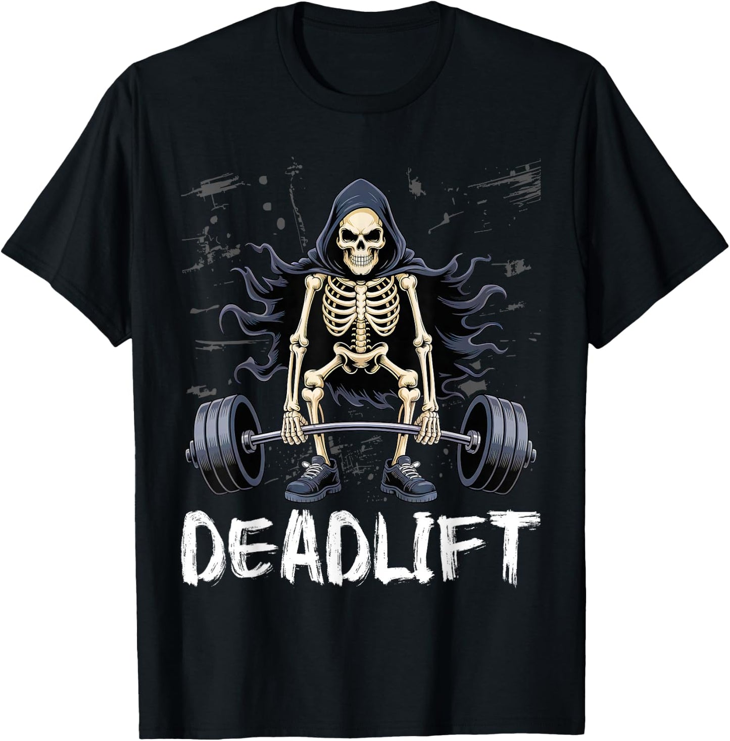 Deadlift Funny Halloween Skeleton Weight Lifting Workout T-Shirt - T-Shirt | Black