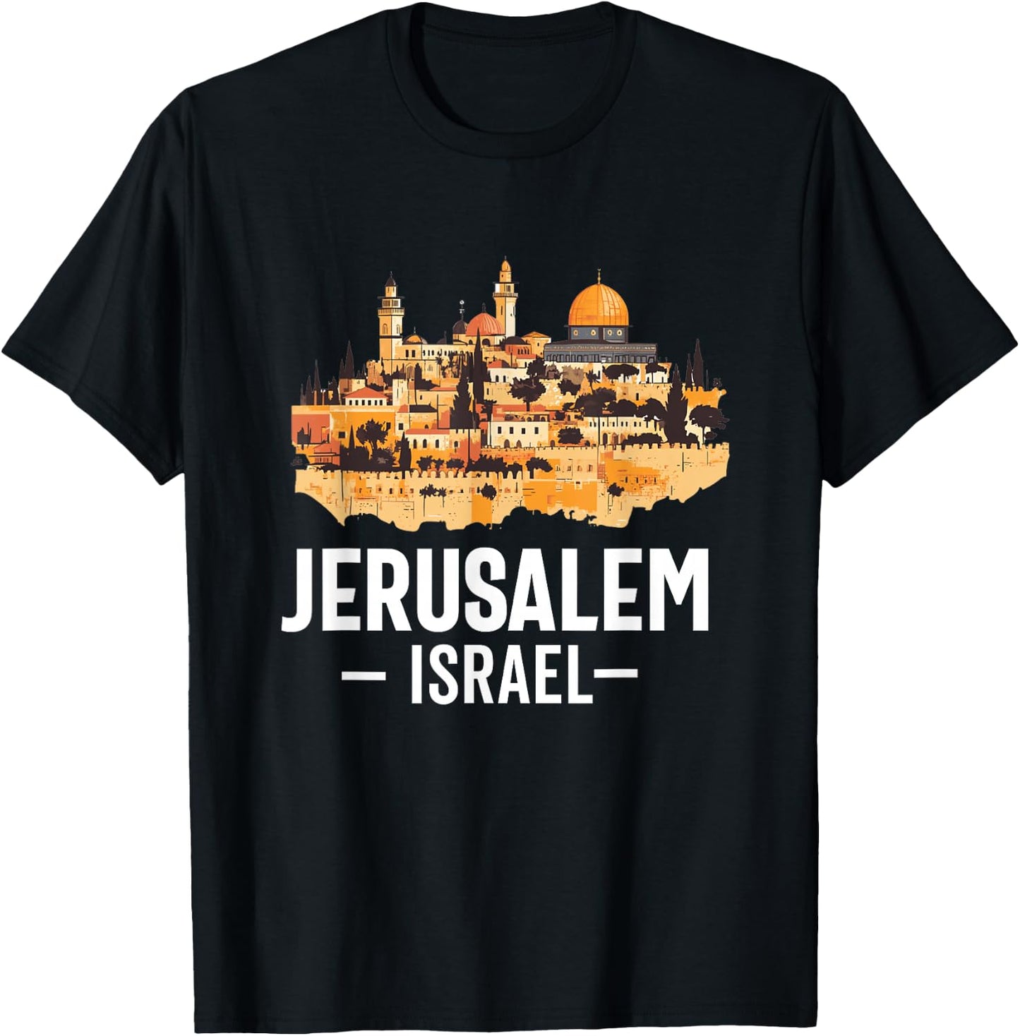 Jérusalem Israël Skyline Souvenir Israélien Juif Femme Homme T-Shirt - T-Shirt | Black
