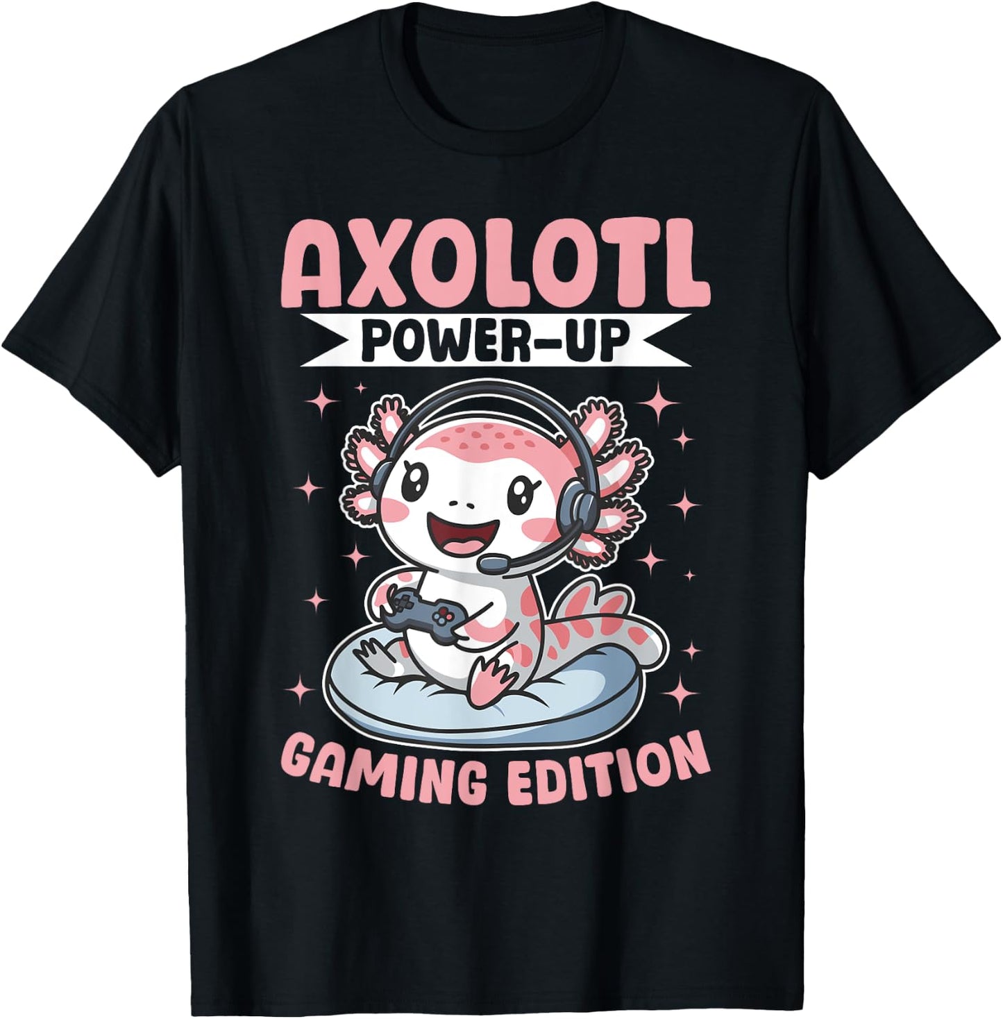 Funny Axolotl Gamer Gaming Kawaii Axolotl Loot Box Surprise T-Shirt - T-Shirt | Black